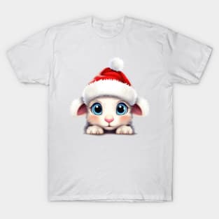 Christmas Peeking Baby Sheep T-Shirt